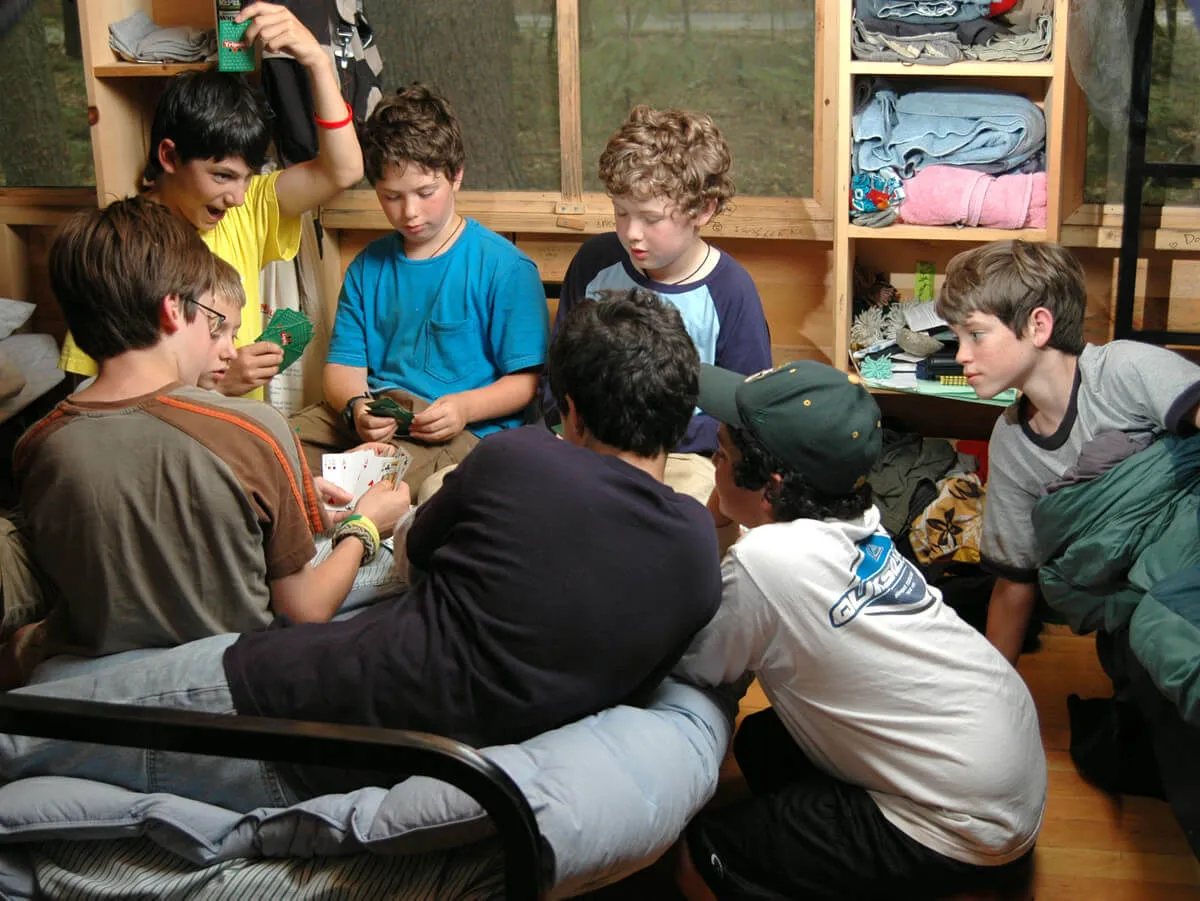 Boys enjoying cabin life