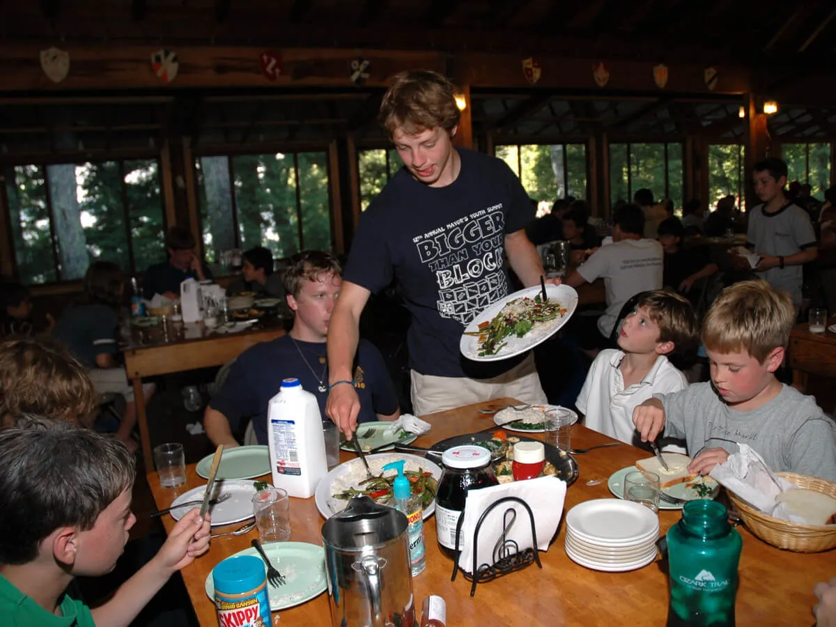 Group of boys in the dining hall